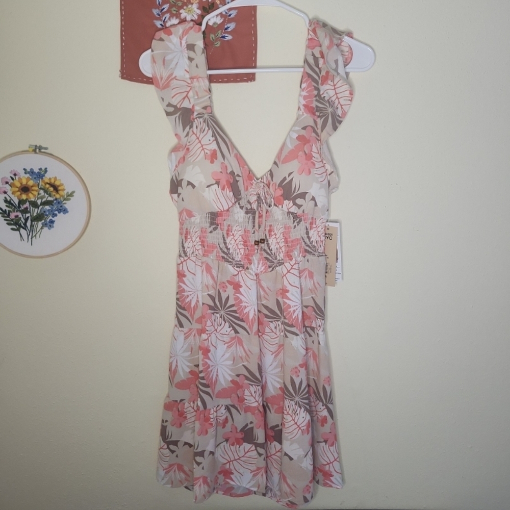 Floral Sleeveless Dress with Ruffle Straps